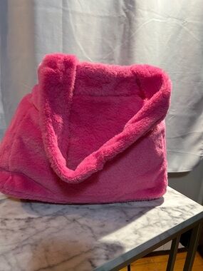 Plush Faux Fur Hot Pink Tote Bag